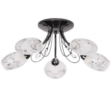 Плафон MW-LIGHT, Серия Megapolis, Метал / Стъкло, Цвят Никел / Бял 