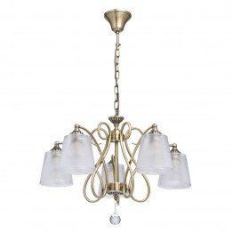 Полилей MW-Light, Серия Classic, Метал / Стъкло, Цвят Месинг / Прозрачен