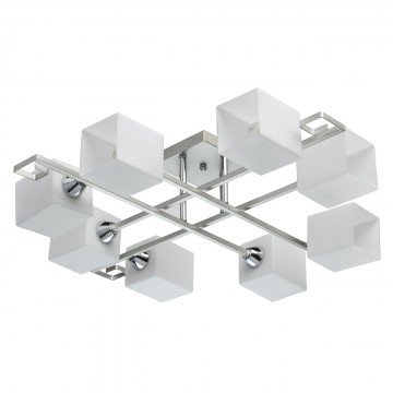Плафон De Markt Megapolis, Alpha, Бял / Хром
