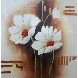 Картина Casa Interior, Бели цветя, 80/80см